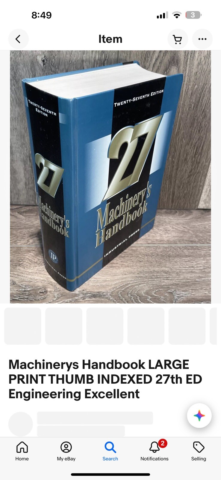 27 Th Ed Machinery’s Handbook, Jones, Horton Oberg, Ryffel HARDBACK hard Cover