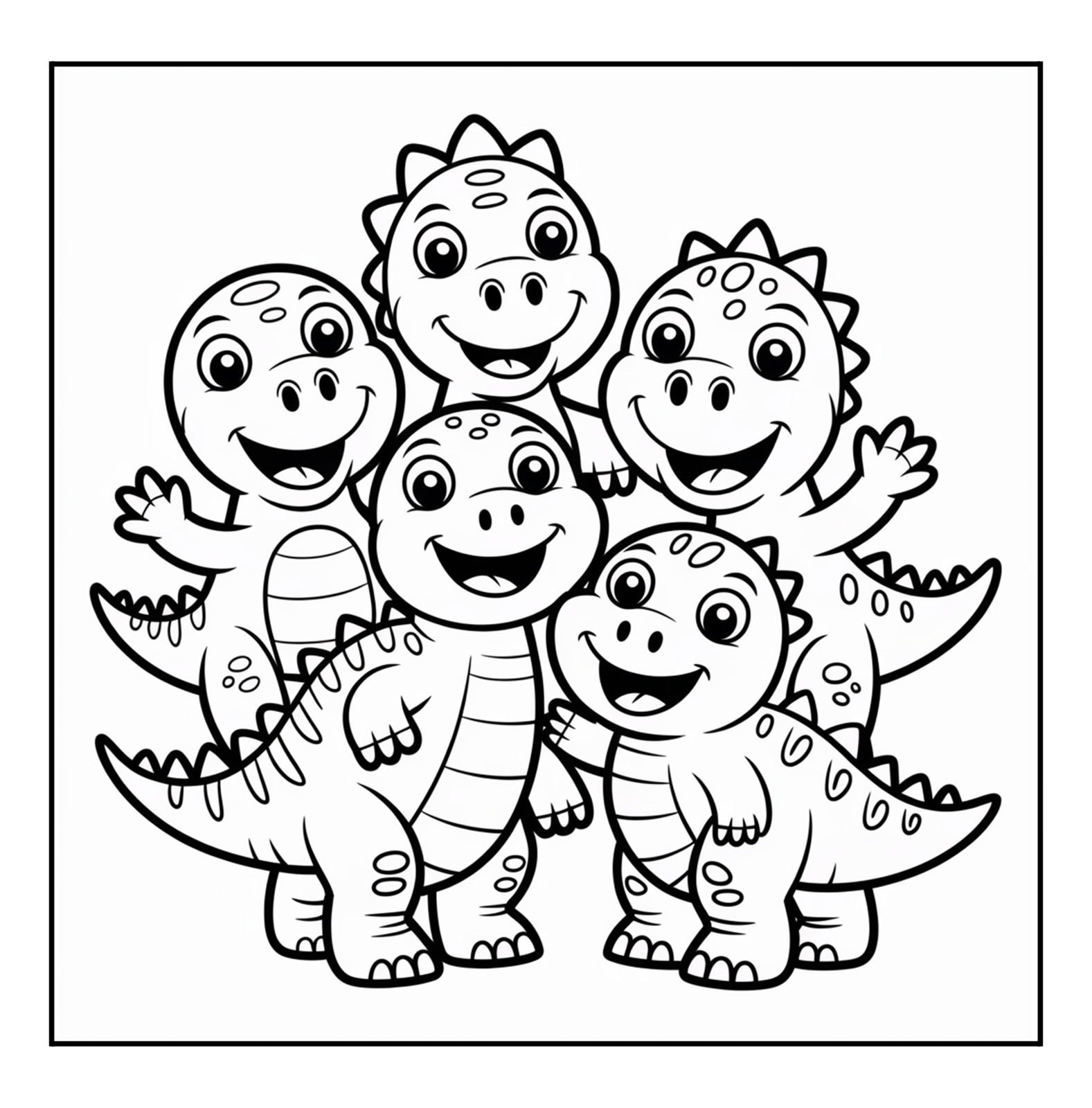 Cute Dinosaurs Coloring Book for Kids Ages 4-8 | Fun Prehistoric Activity Book |