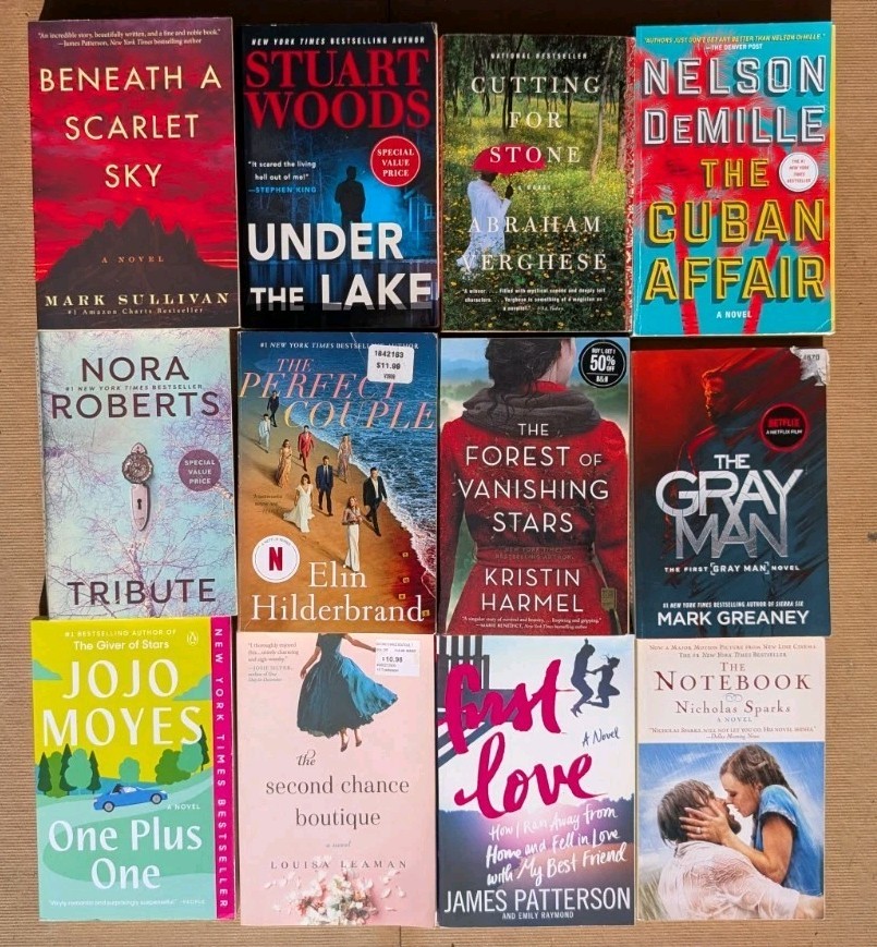 RANDOM MIX Lot of 12 Popular Fiction & Non PB Books MYSTERY/Suspense/ROMANCE