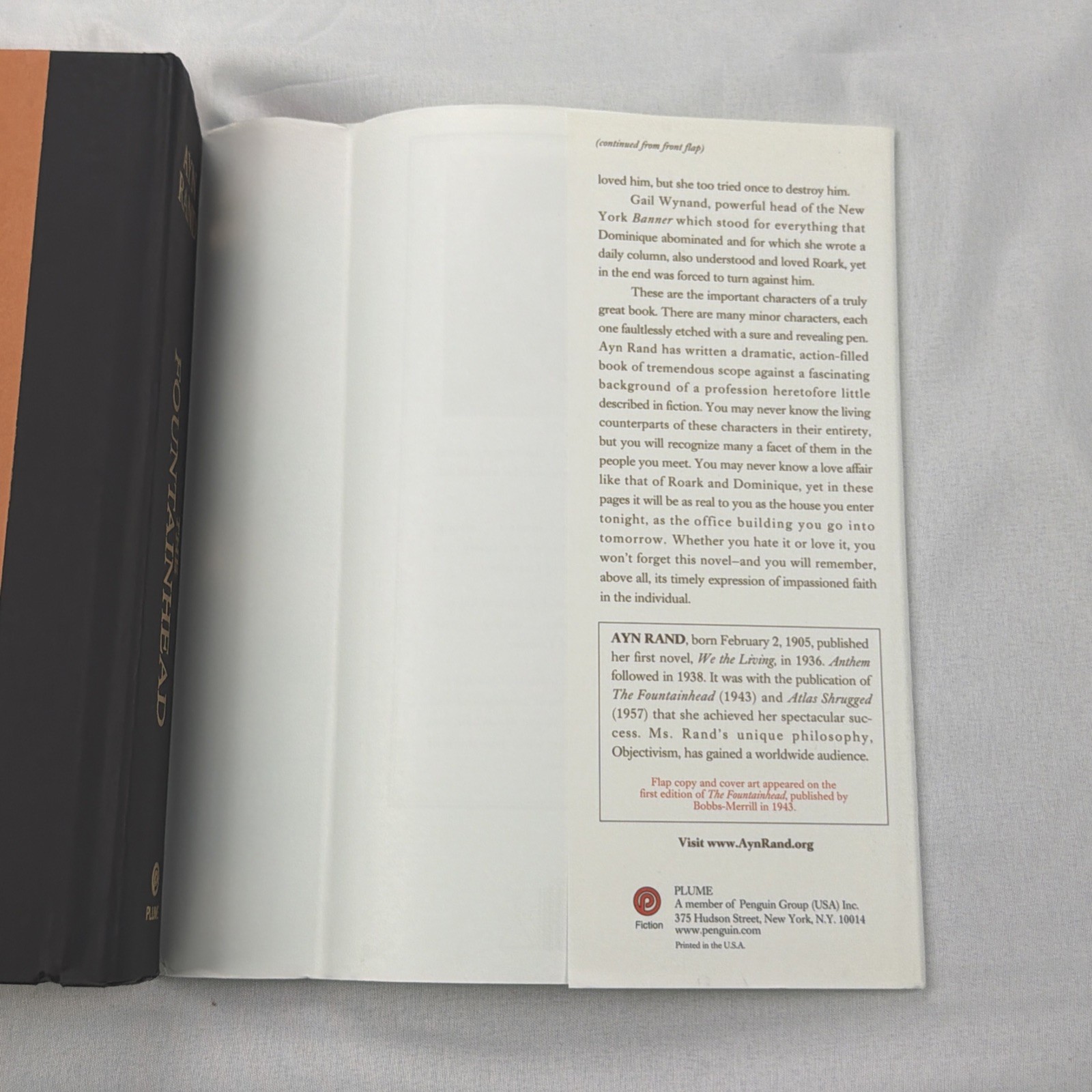 Fountainhead 2005 Centennial Edition Hardcover by Ayn Rand Plume Printing