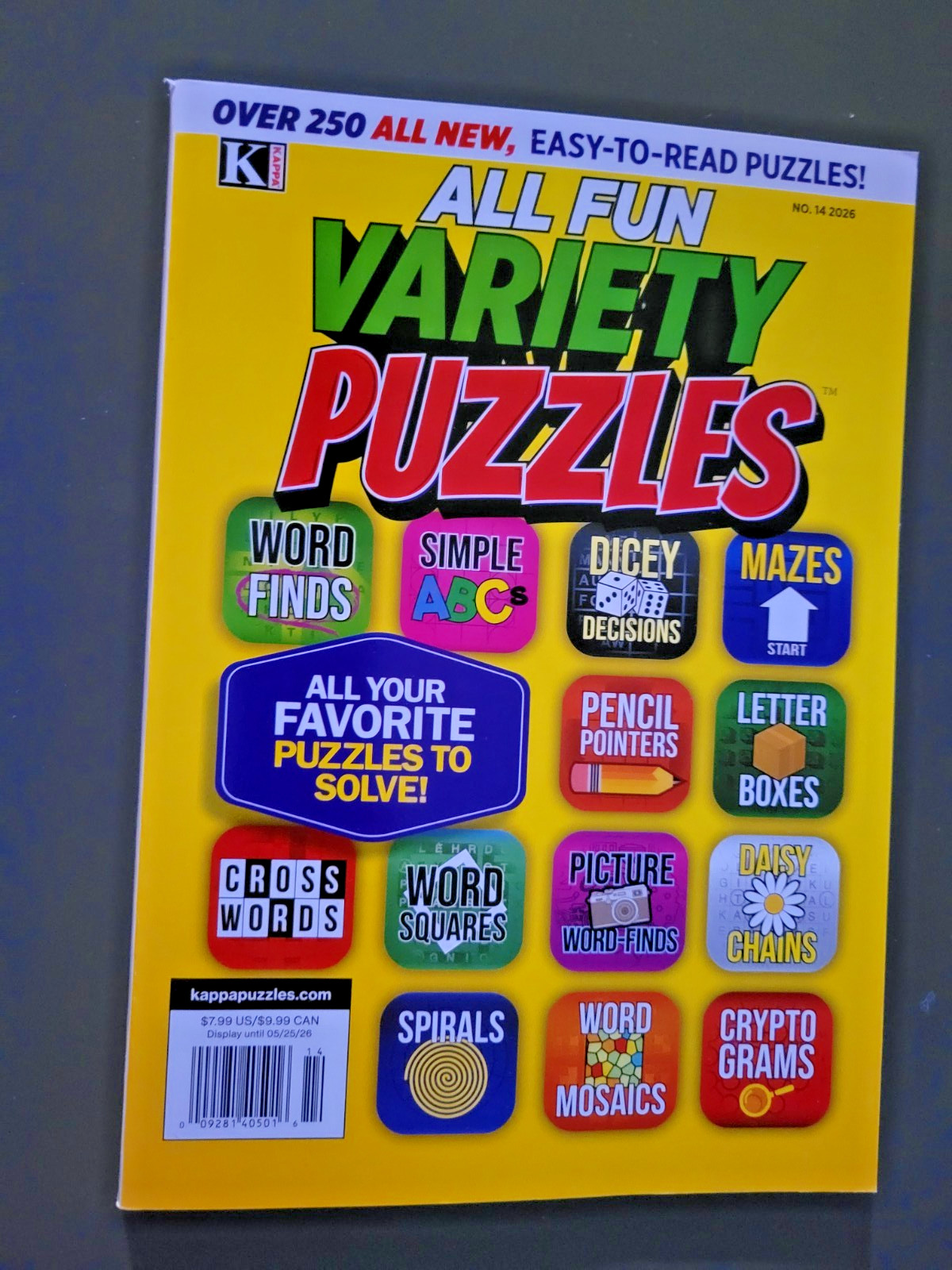 All Fun Variety Puzzles by Kappa – Over 250 Easy-To-Read Favorites To Solve -NEW
