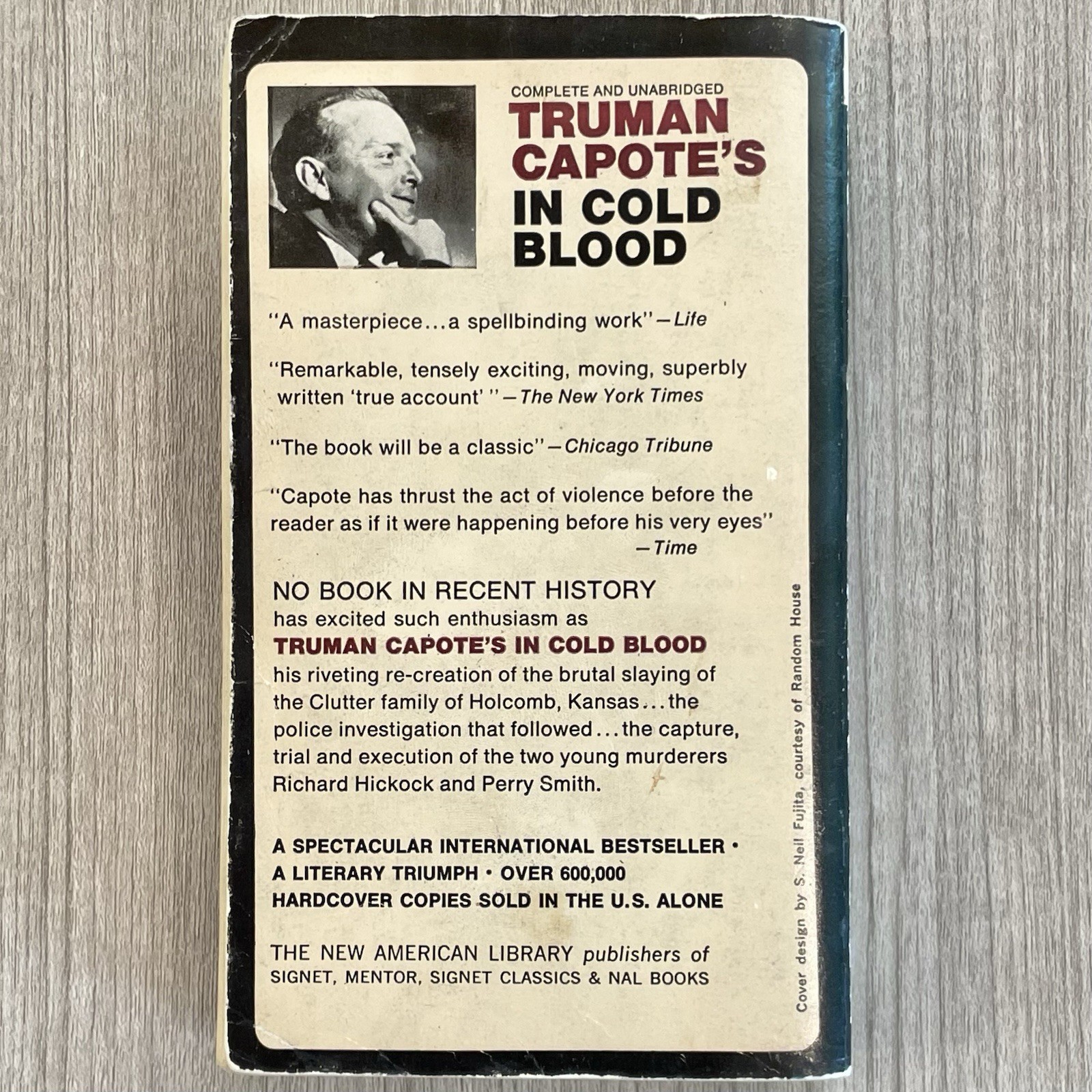 SIGNED (unauth) Truman Capote IN COLD BLOOD 1965 3rd Printing Paperback RARE