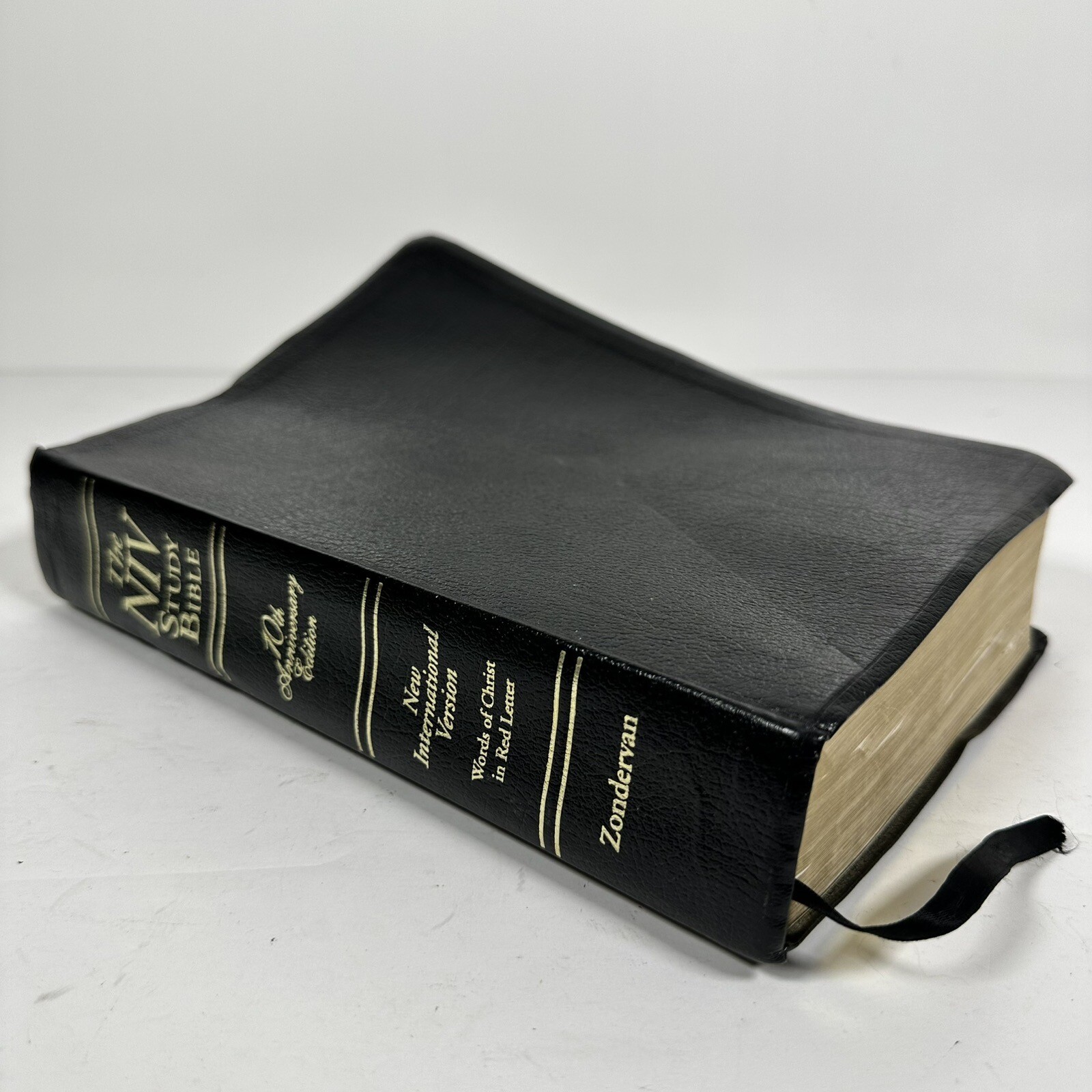 NIV Study BIBLE 1995 Black Bonded Leather 1984 10th Anniversary Zondervan