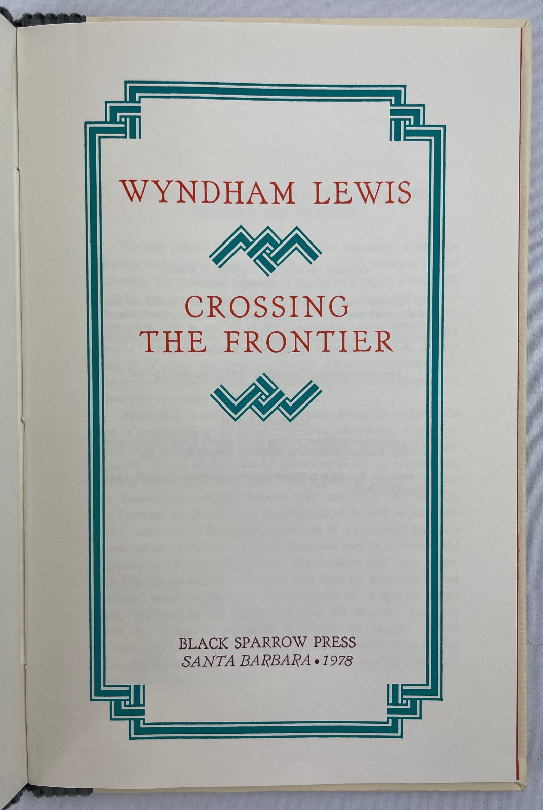 A Bibliography of the Writings of Wyndham Lewis/Crossing the Frontier, 2 Vols HC