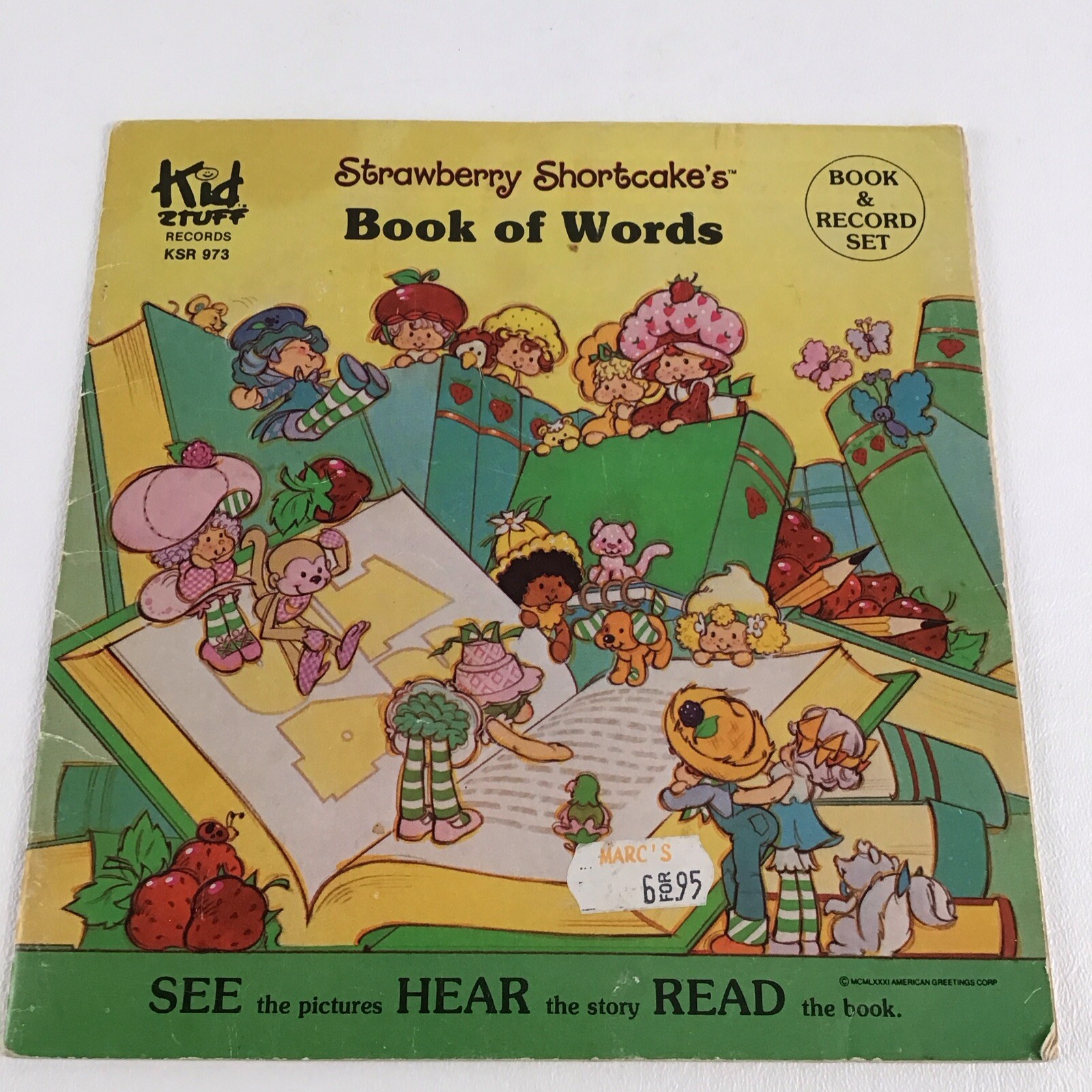 Strawberry Shortcake Mini Coloring Book Of Words Color Pencils Lot Vintage 80s