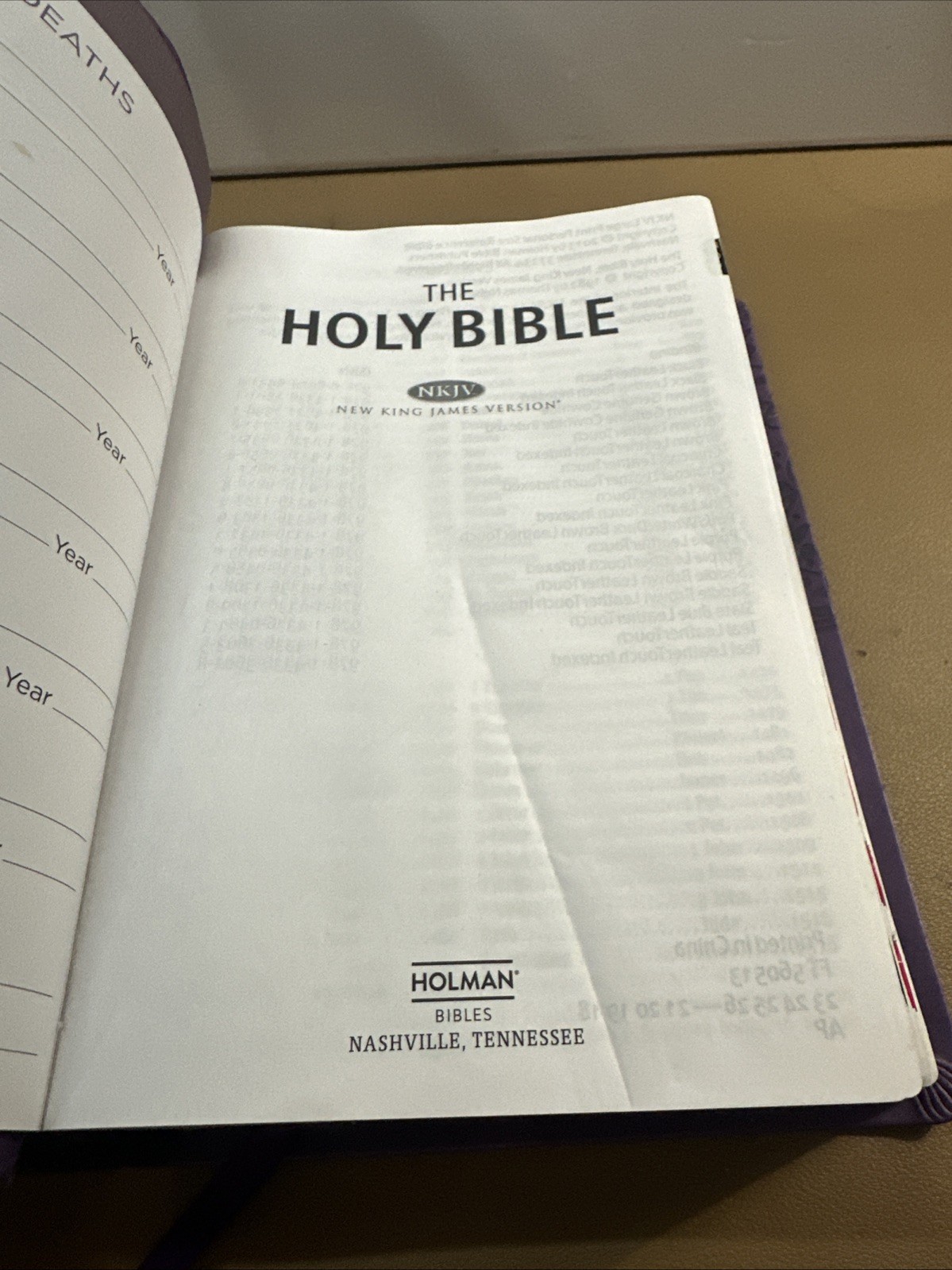 The Holy Bible NKJV 2013 Holman Bible Publishers Purple