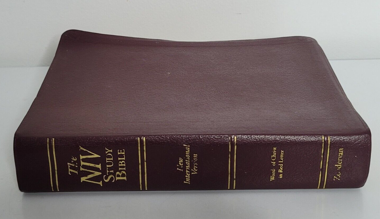 NIV Study Bible 10th Anniversary Ed, 1995 Zondervan Red Letter Bonded Leather