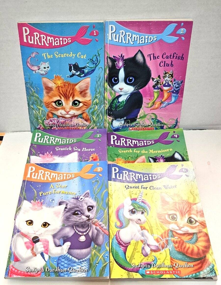 Lot of 6 Purrmaids Books 1-6 Sudipta Bardhan-Quallen Scholastic Chapter Books