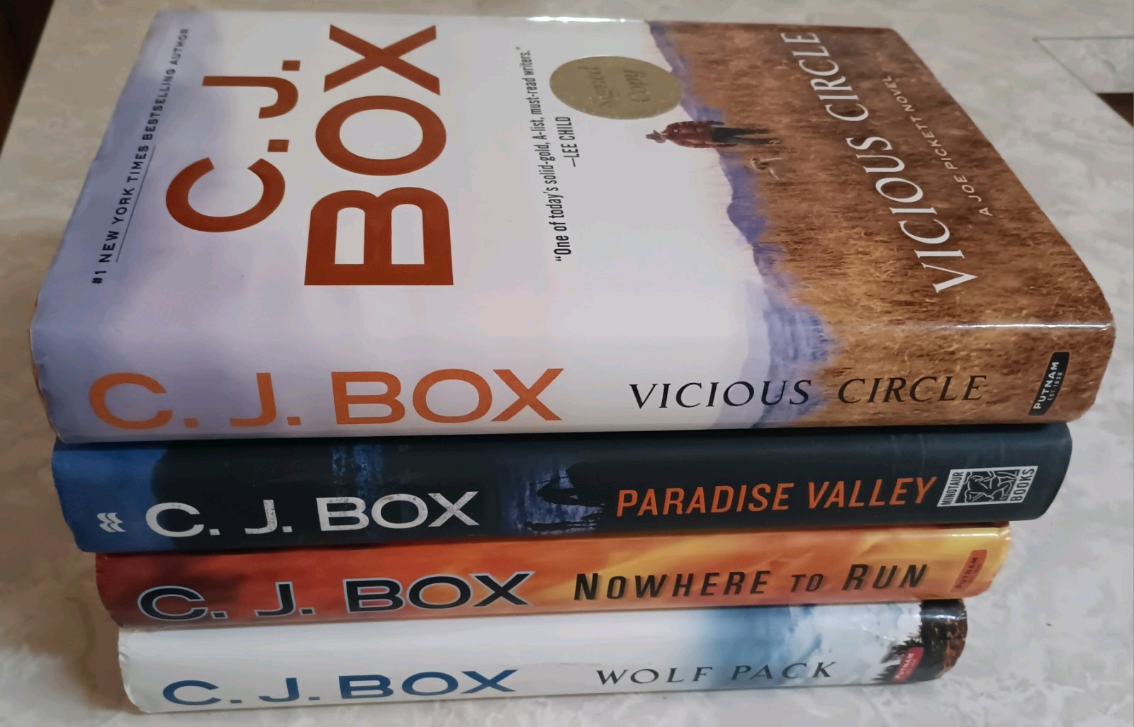 Lot OF 4 C.J. Box Hardcovers (1 Signed) Wolf Pack-Paradise Valley-Vicious Circle