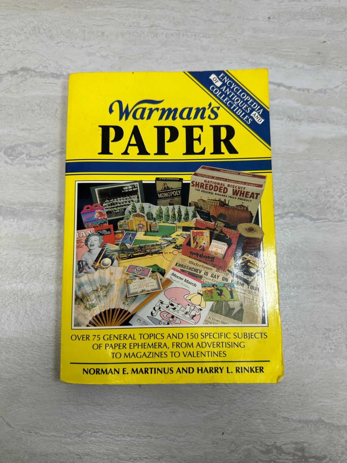 Warman’s Paper Book by Martinus and Rinker Vintage 1994 Collectibles Antiques