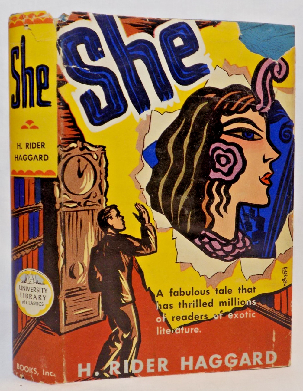 She by H. Rider Haggard, Books Inc. Reprint, HCDJ Fantasy Lost World Adventure