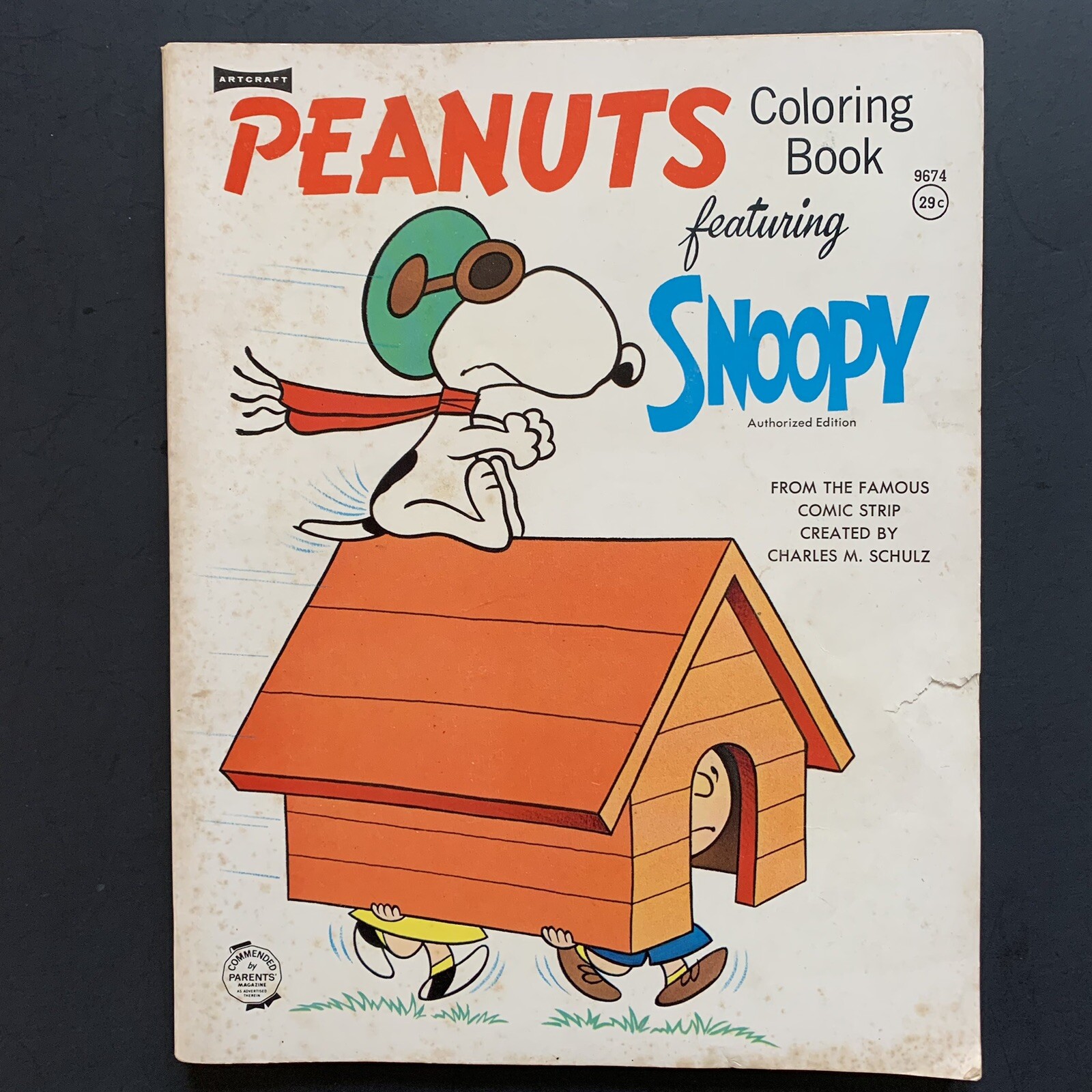 Vintage Coloring Book SNOOPY 1976 Peanuts Used 6 of 80 Pages Saalfield **READ**