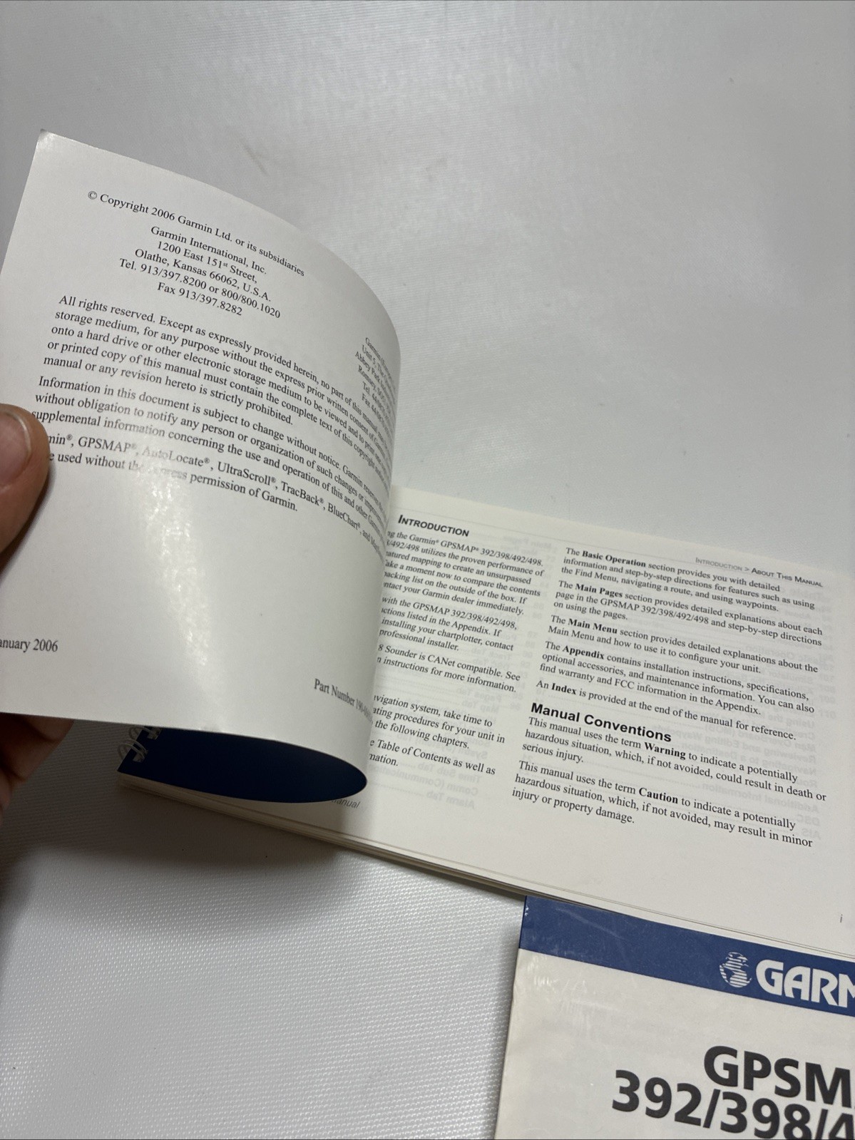 Garmin GPSMAP 392/398 492/498 Owners Manual: 111 Pages Black and White