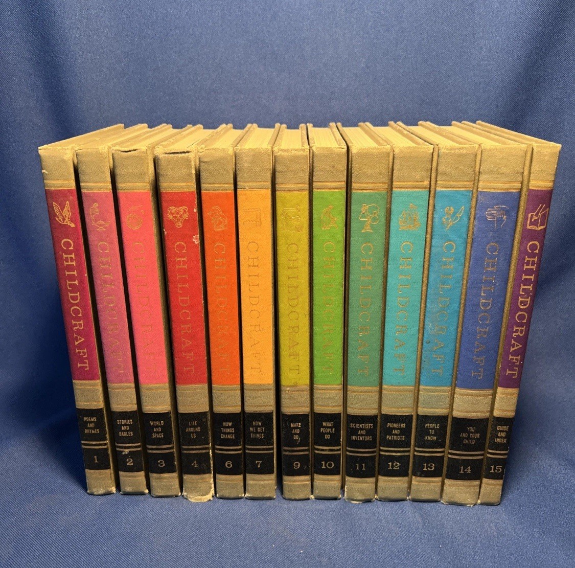 Childcraft Children’s Books Set Hardcover 1964 Books Vintage (5 & 8 are missing)