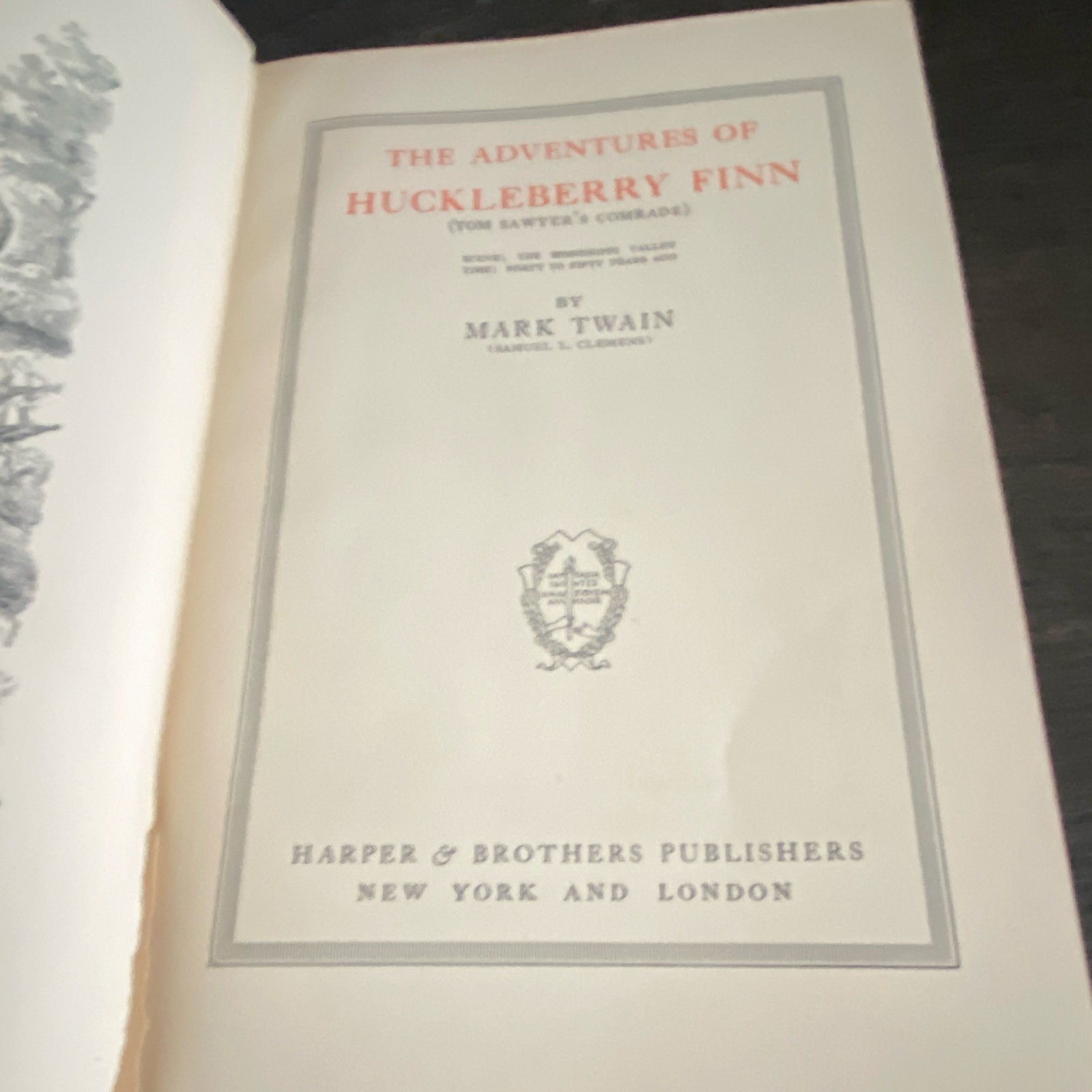 Harper & Brothers Writings of Mark Twain: Huckleberry Finn 1912 Limp Leather