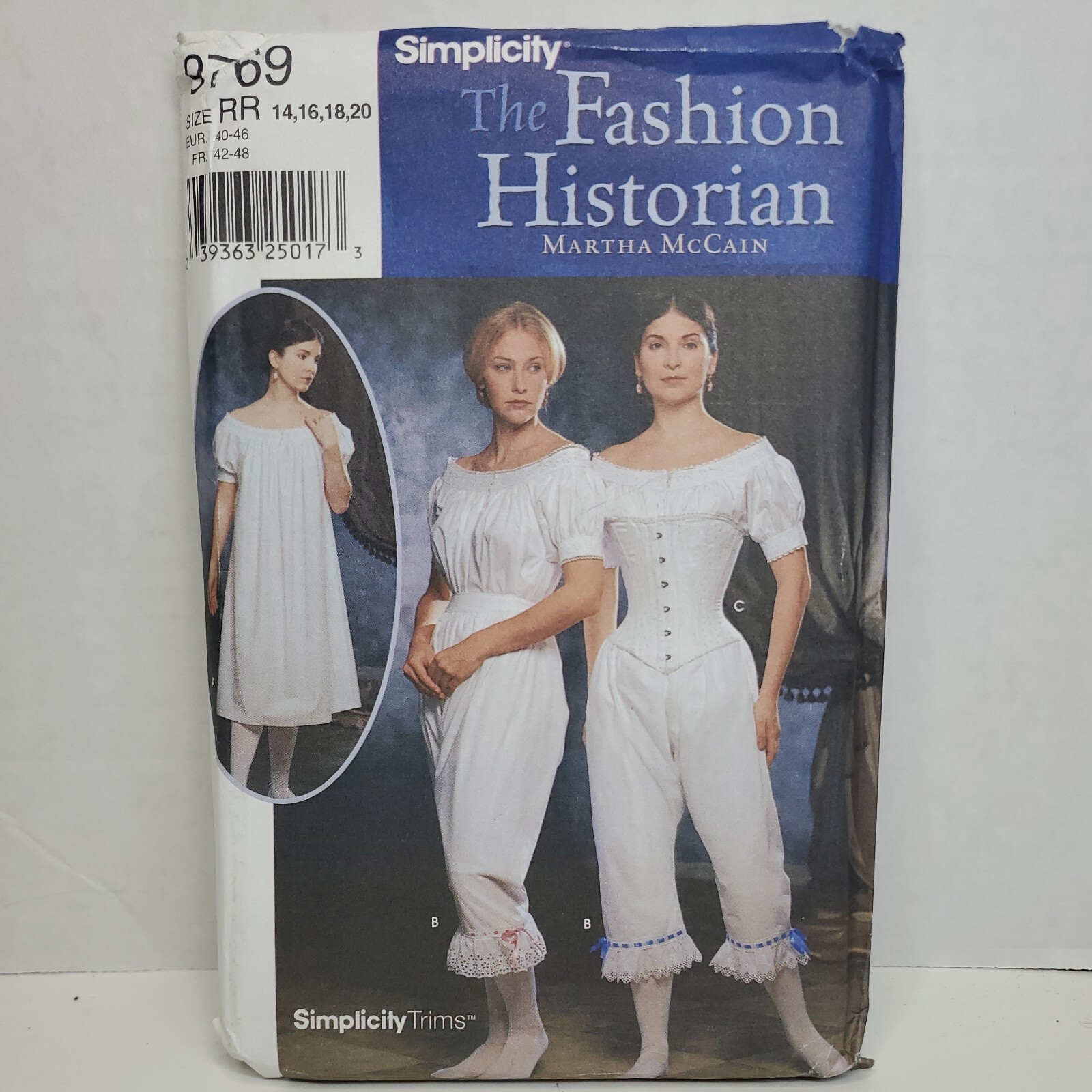 Simplicity The Fashion Historian 9769 RR Pattern Sizes 14, 16, 18, 20 New