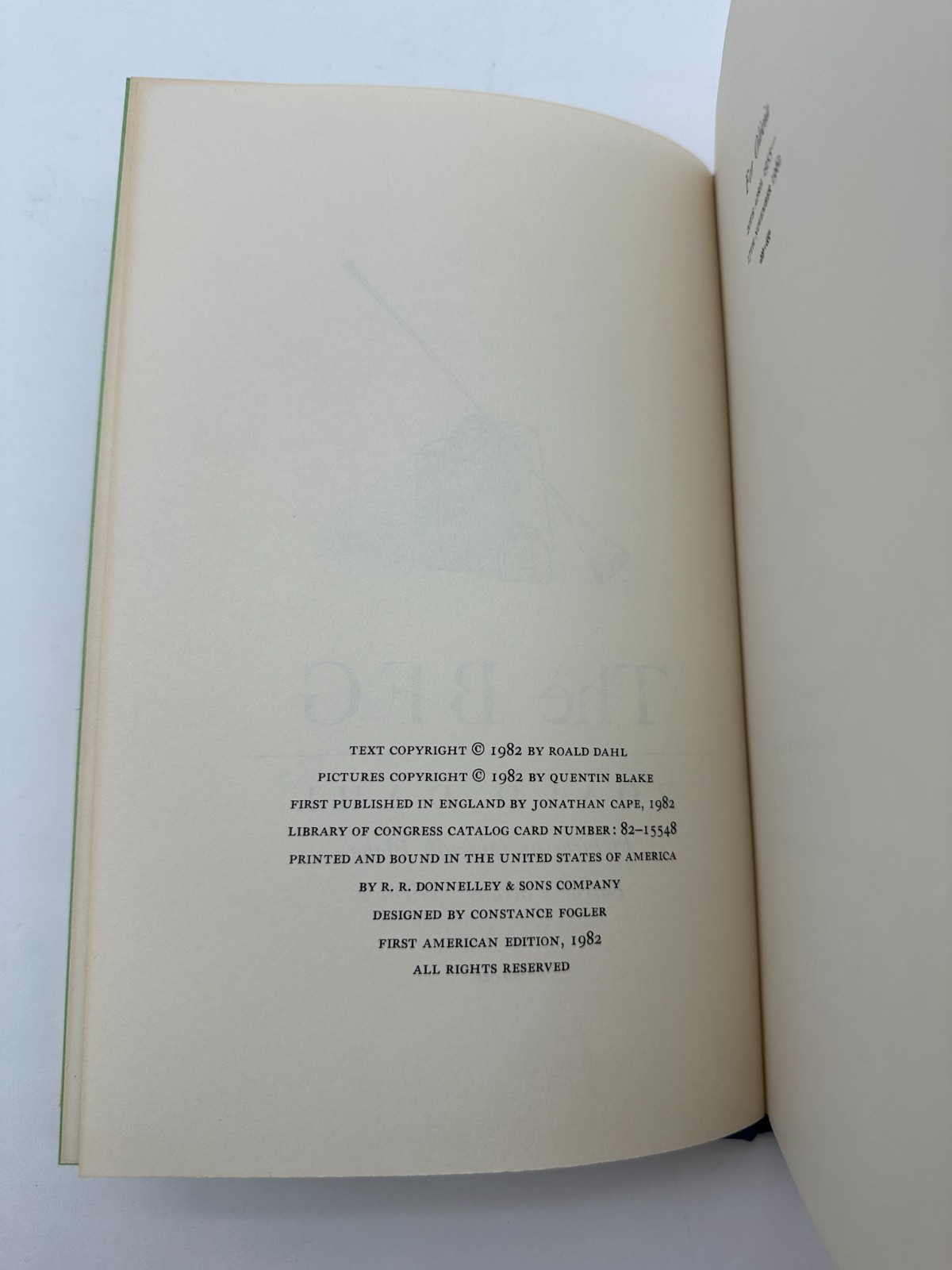 The BFG Roald Dahl 1st American Edition 1982 FSG Quentin Blake HC DJ
