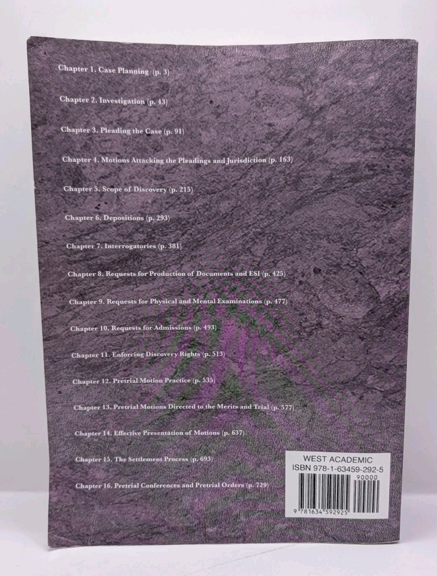 Coursebook Ser Fundamentals of Pretrial Litigation by Jeffrey W. Stempel 10th Ed