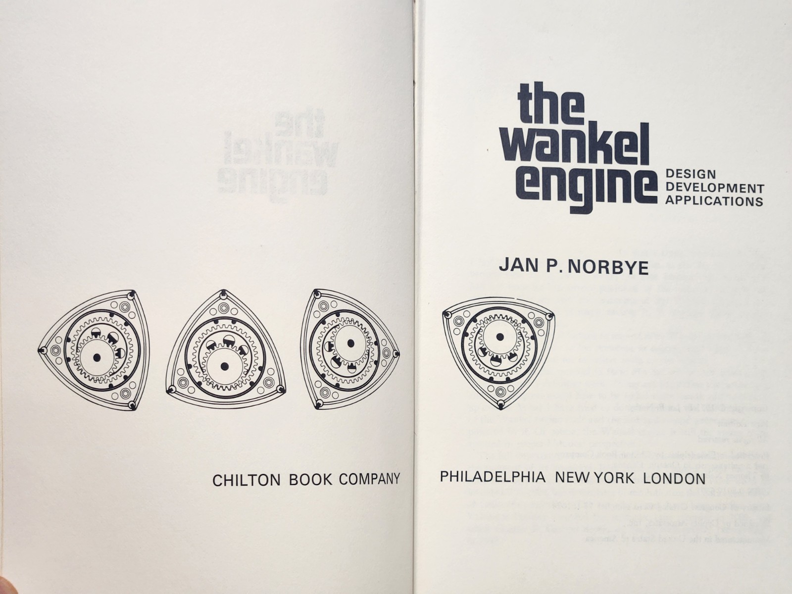 The Wankel Engine Design Development Applications Norbye 1st Ed. 1971 Chilton