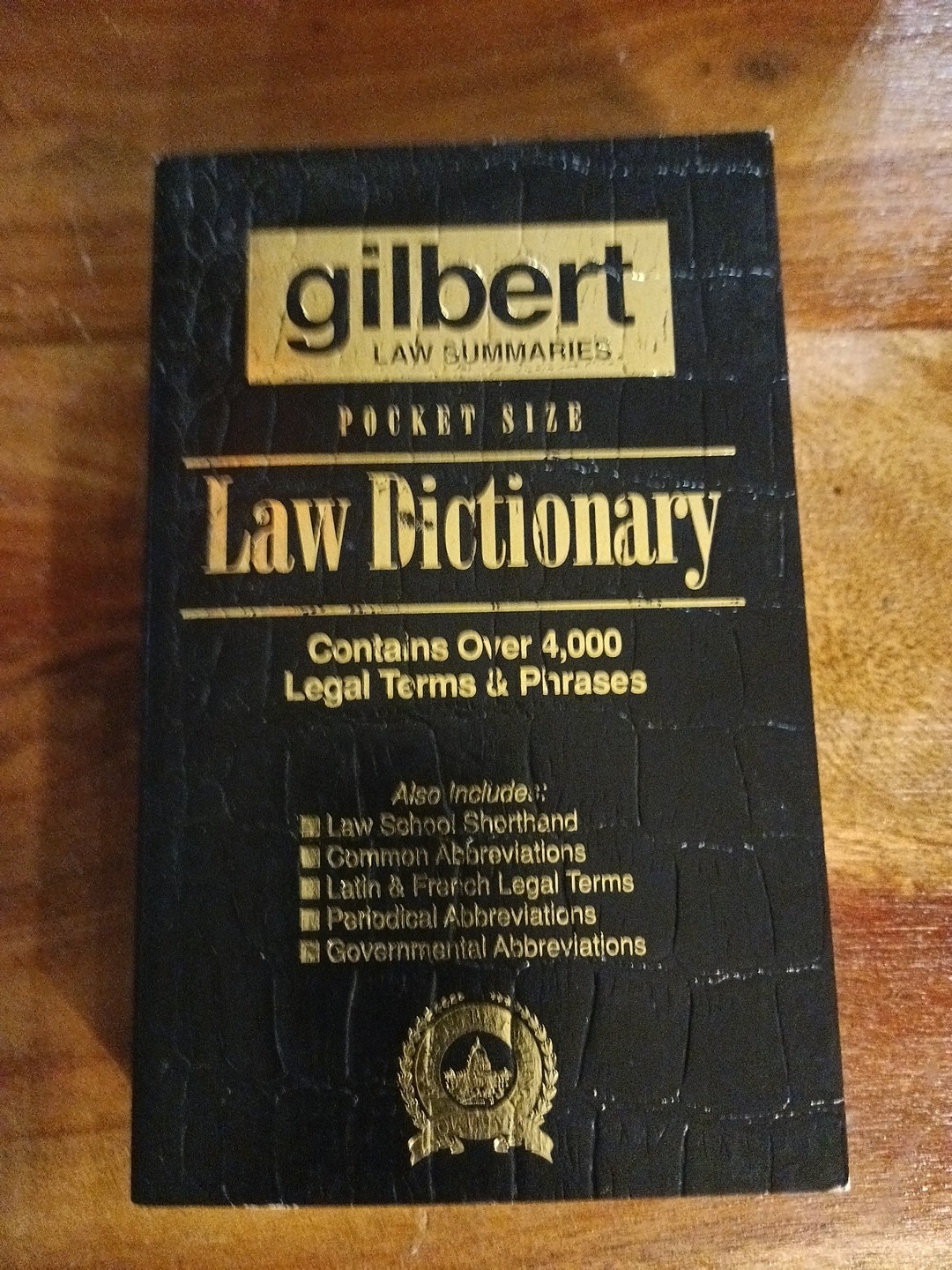 Gilbert’s Pocket Size Law Dictionary – Black: 1997 – 9780159003640 New