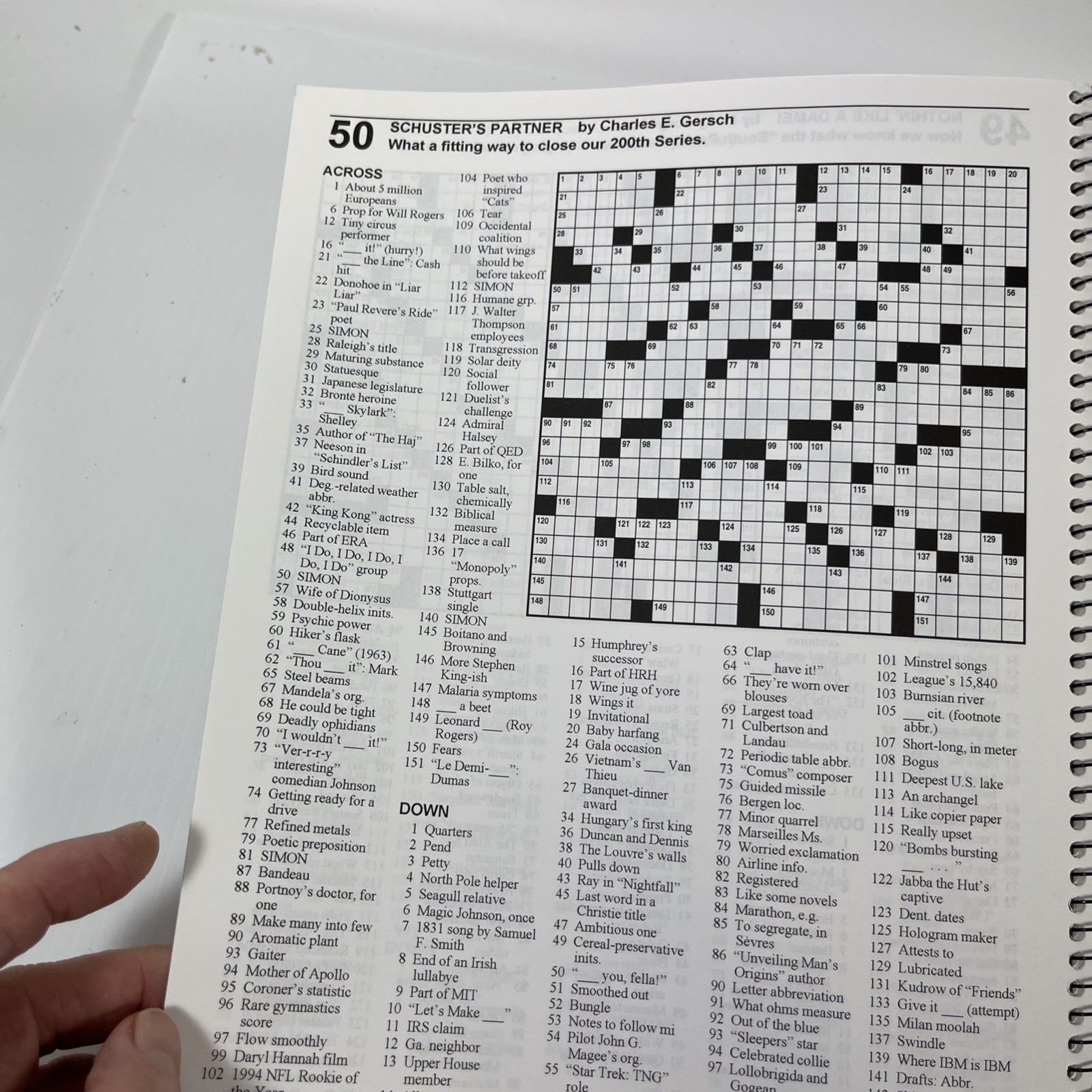 Simon & Schuster Crossword Puzzle Book By John M. Samson Spiral Bound 1997