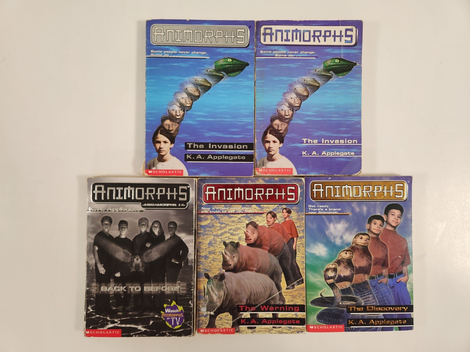 ’98-’00 Animorphs Books #1, #1, #4, #16, #20 1st Scholastic Printing Paperback