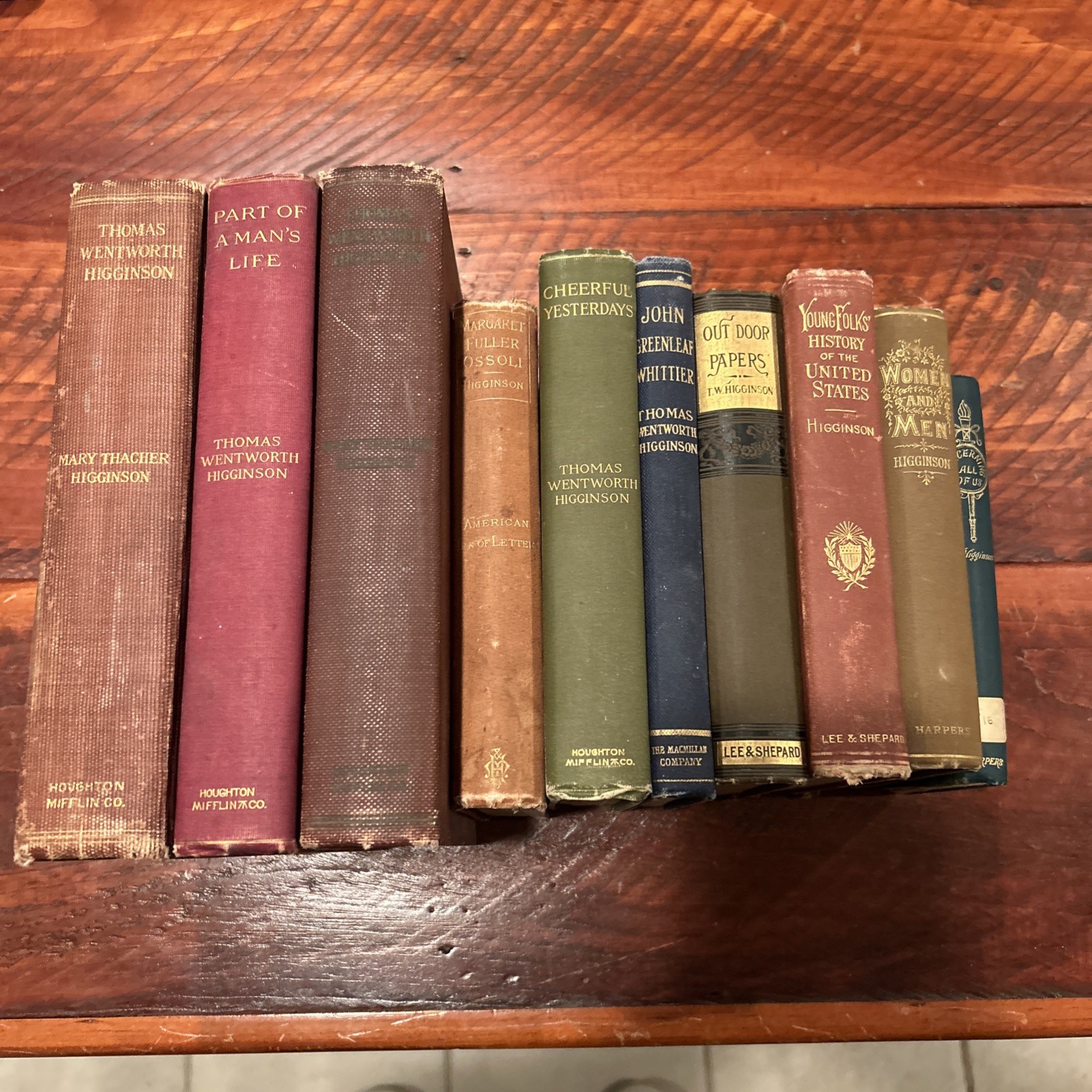 Thomas Wentworth Higginson book lot Of 10 Books Antique Old 1870s-1910s