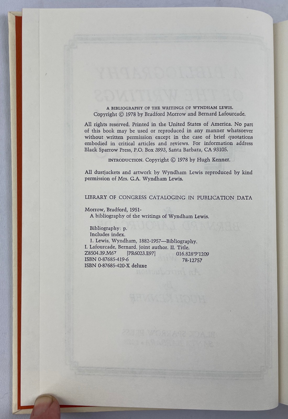 A Bibliography of the Writings of Wyndham Lewis/Crossing the Frontier, 2 Vols HC