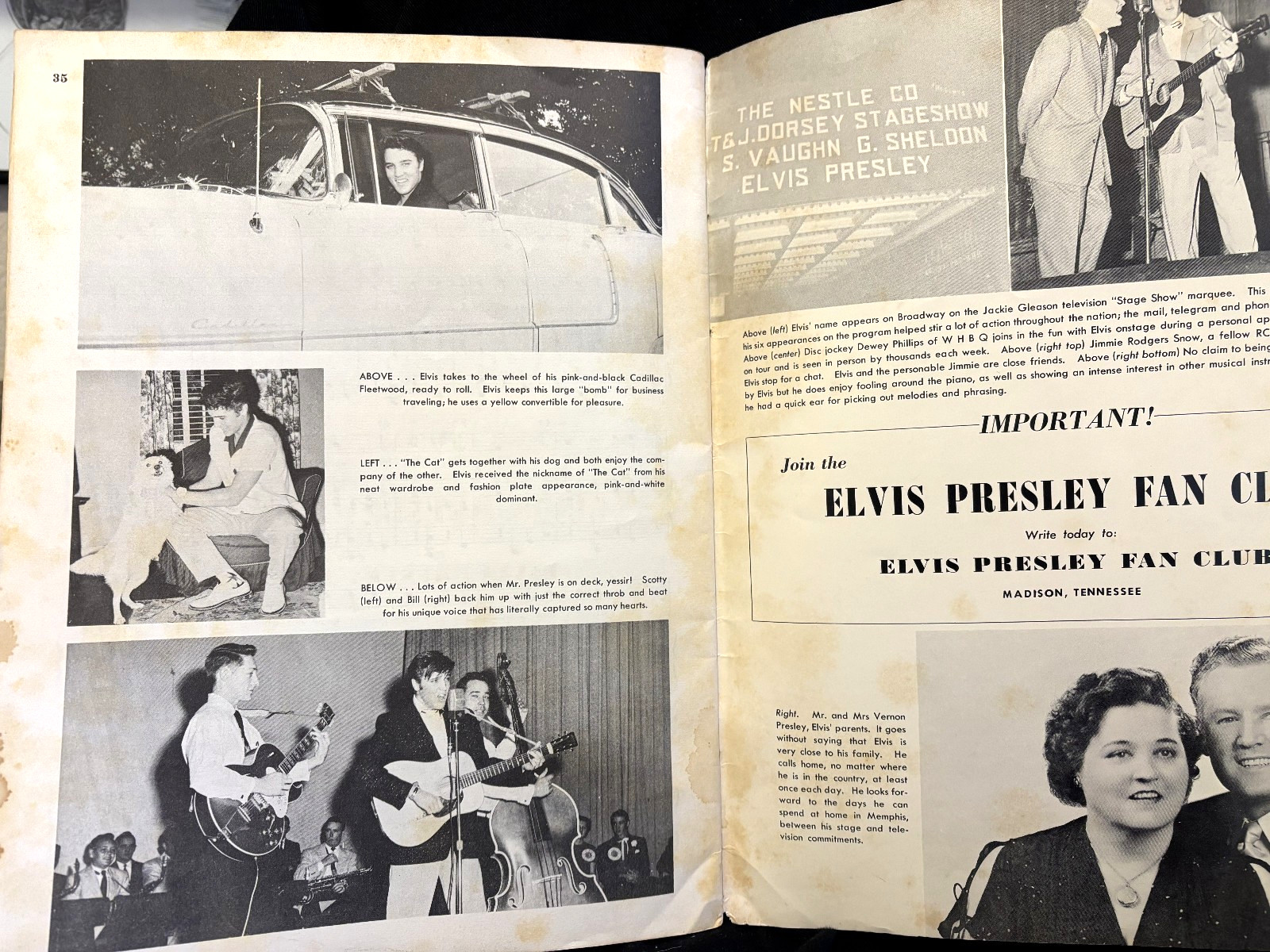 ELVIS PRESLEY JUKE BOX FAVORITES 35-PAGES WITH PHOTOS + SHEET MUSIC 1956