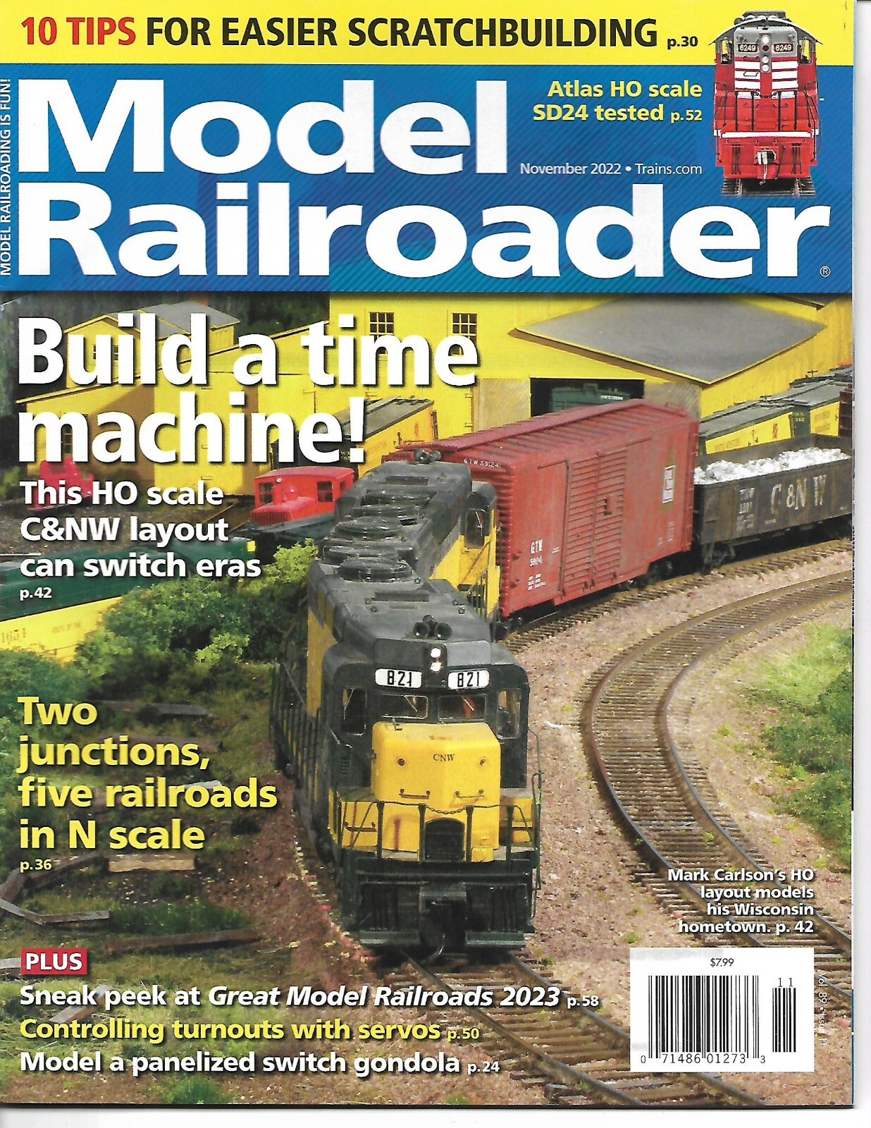 MODEL RAILROADER MAGAZINE november 2022 hobby RAILROADS scratchbuilding TRAIN !