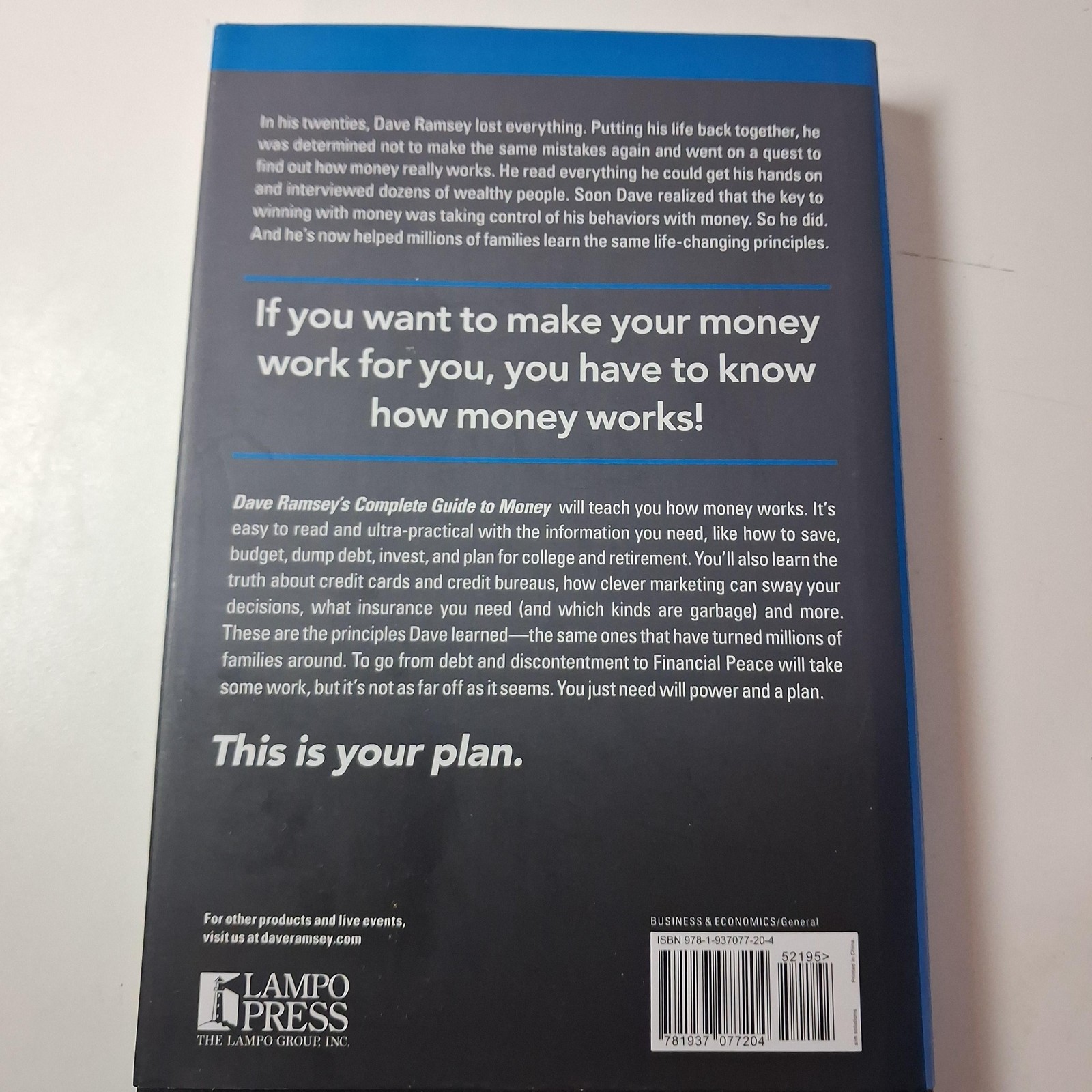Dave Ramsey’s Complete Guide To Money Dave Ramsey Lampo Press Blue HC USA 2011