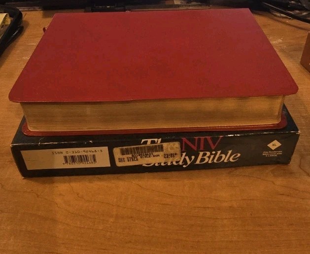 NIV Study Bible Red Letter Edition 1985, Autumn Red Bonded Leather, New in box