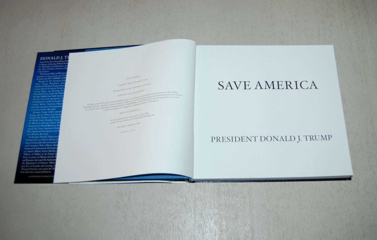 Donald J. Trump Save America Hardcover Book 2024 MAGA Make America Great Again