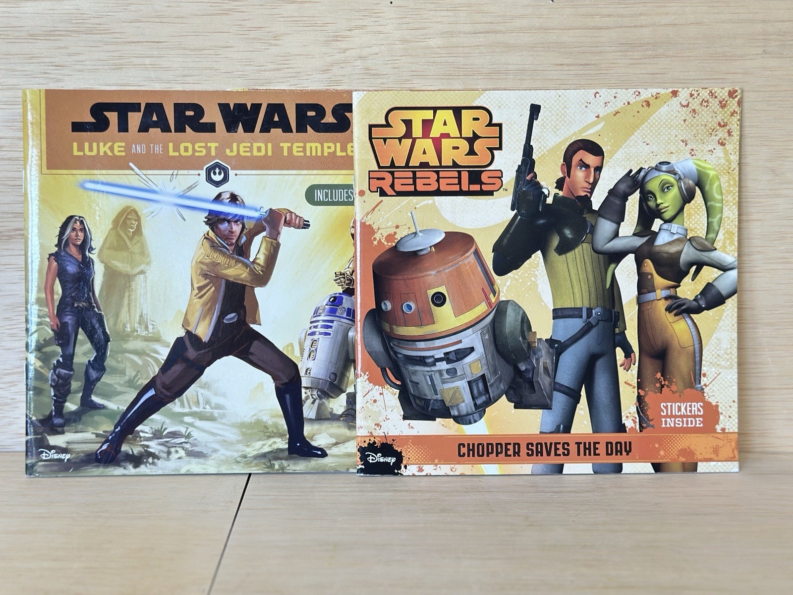 2-Star Wars Luke & the Lost Jedi Temple – & 1 Star War Rebels Includes Stickers