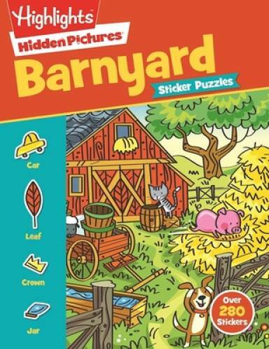 Highlights Sticker Hidden PicturesÂ® Barnyard Puzzles – Paperback – GOOD