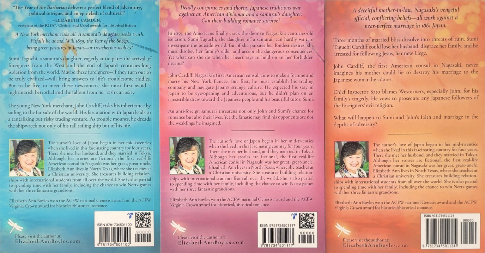 Dragonfly Trilogy Elizabeth Ann Boyles 1-3 Complete Book Set Historical Fiction