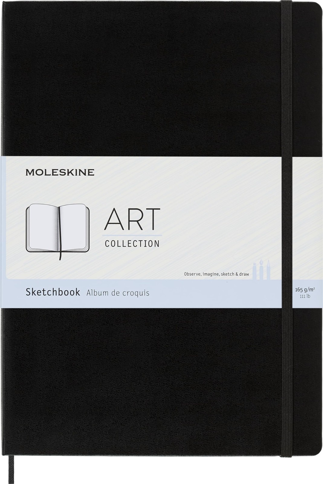 Art Sketchbook, Hard Cover, A4 (8.25″ x 11.75″) Plain/Blank, Black, 96 Pages