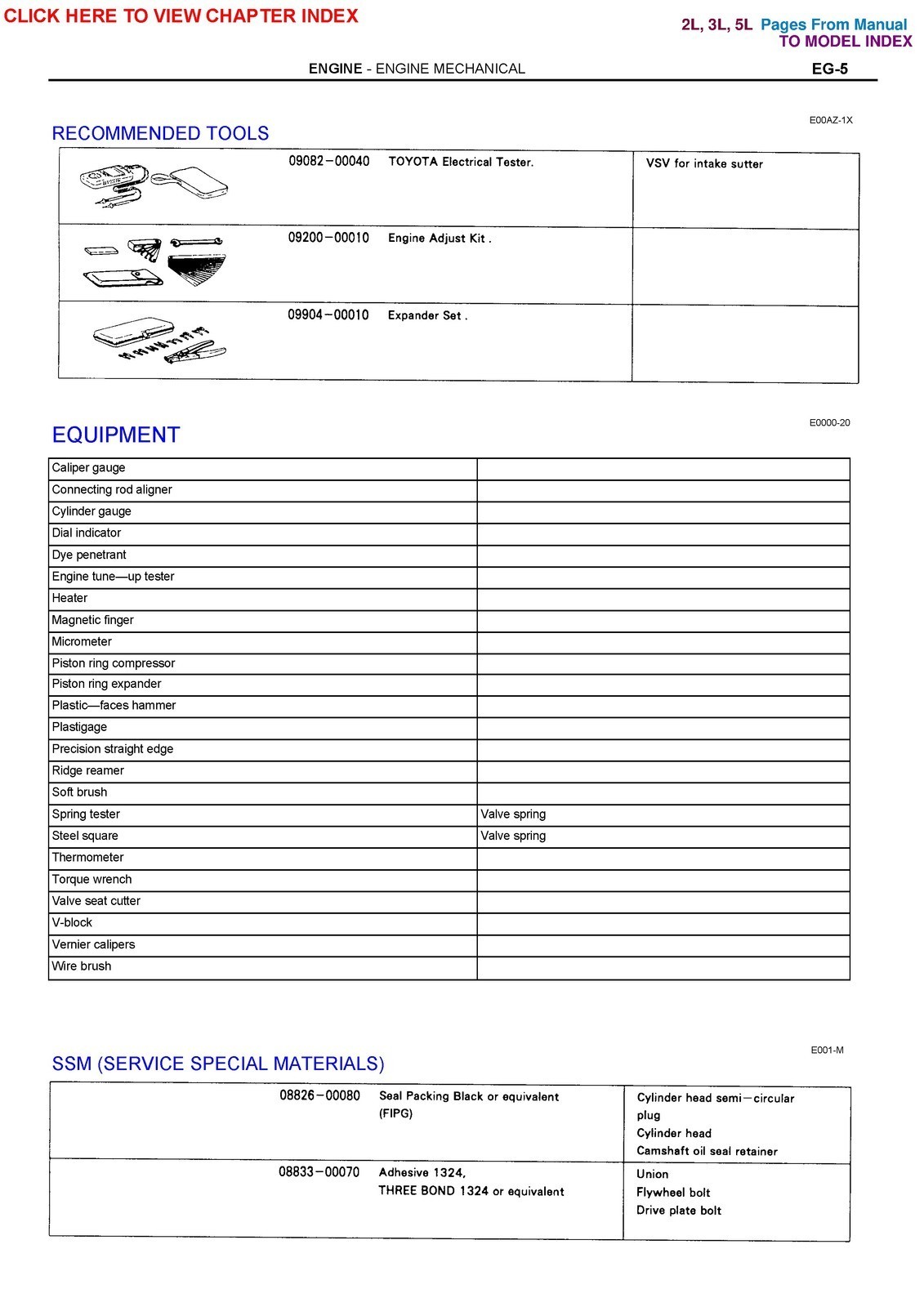 TOYOTA 2L 3L Diesel Engine Repair Manual 1999, EXTRA-DUTY BINDER, TOUGH COVERING