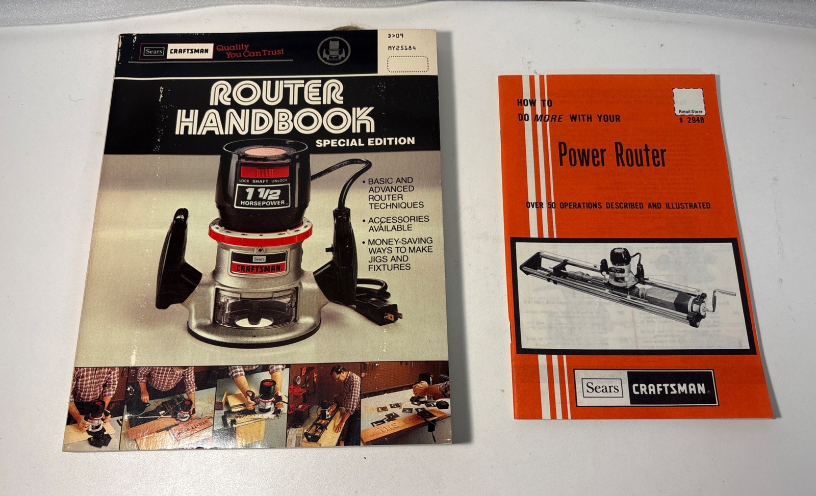 LOT Sears Craftsman Router Handbook Special Edition + Sears Power Router Booklet