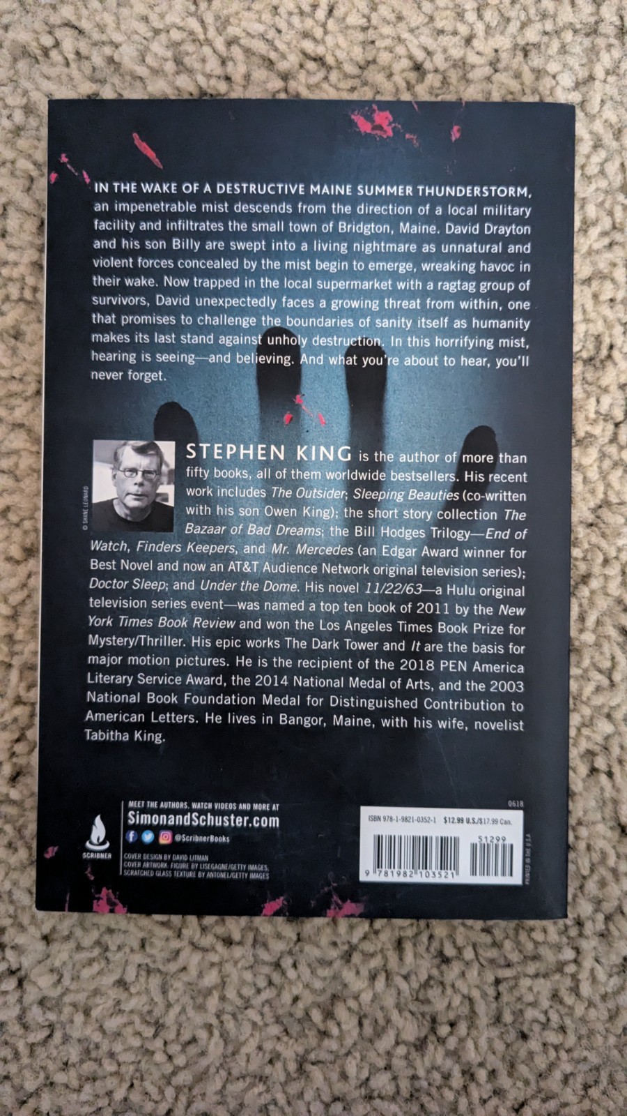 The Mist by Stephen King 1st Scribner trade paperback edition June 2018 Like New