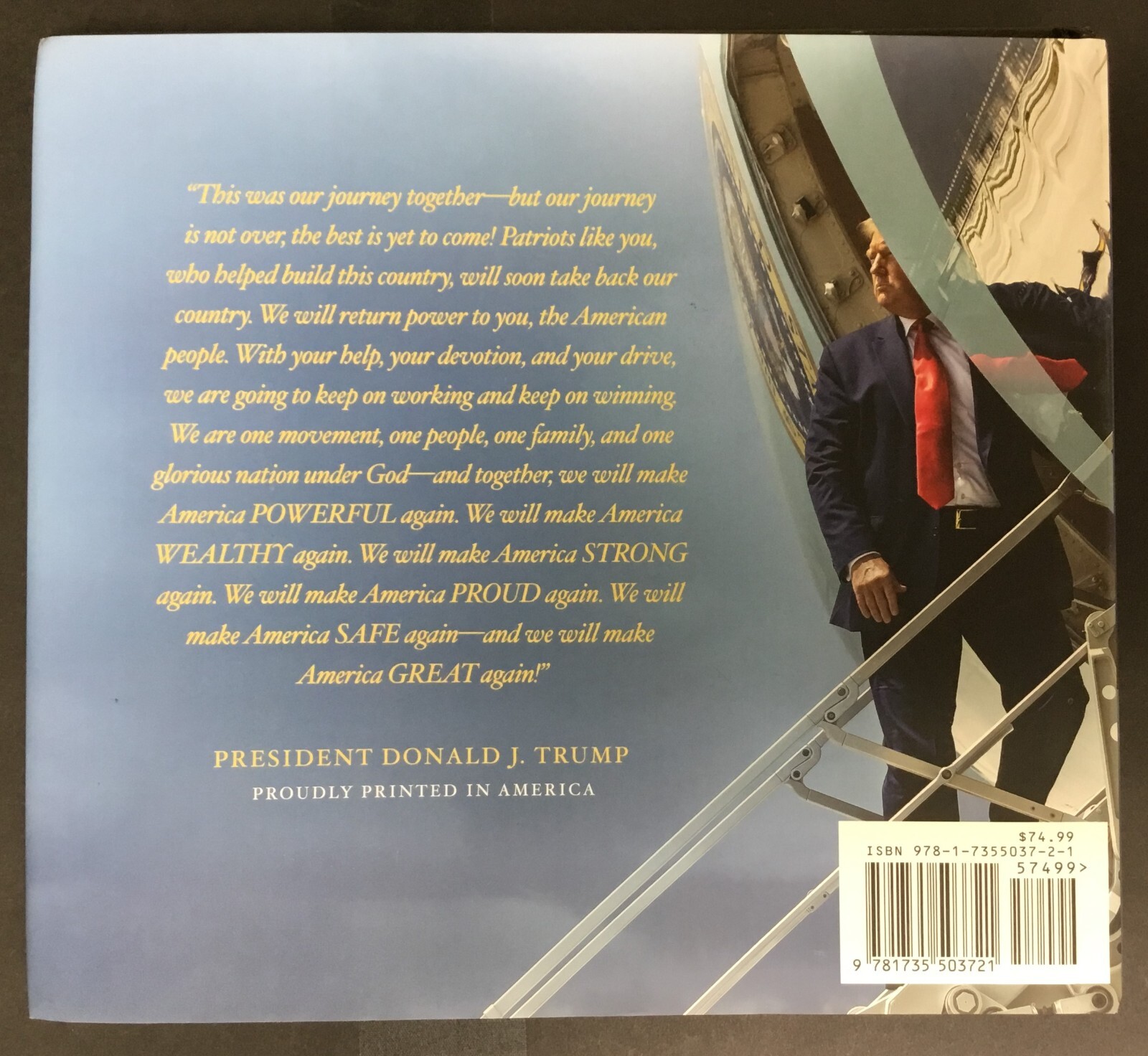 President Donald J Trump Our Journey Together Used Hard Cover Book