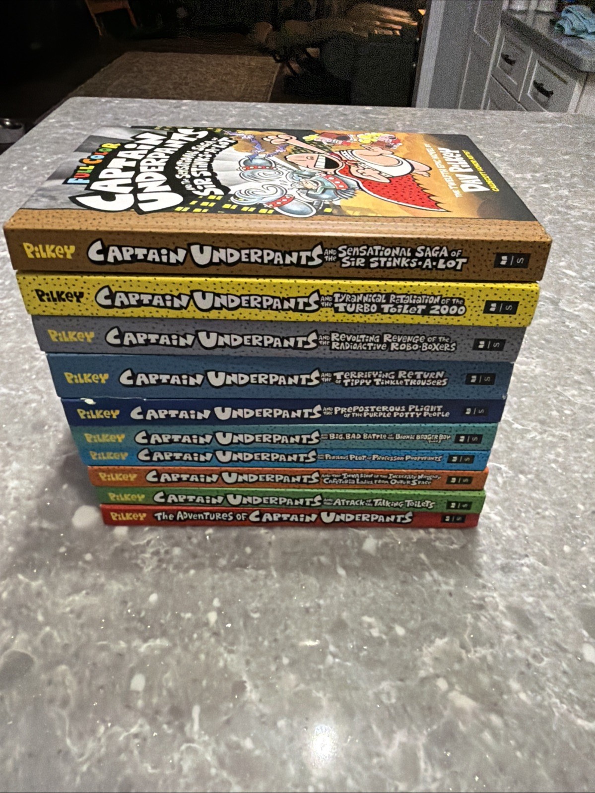 Captain Underpants Full Color Complete Set 1-4,6,8-12Hardcover Dav Pilkey LOT 10