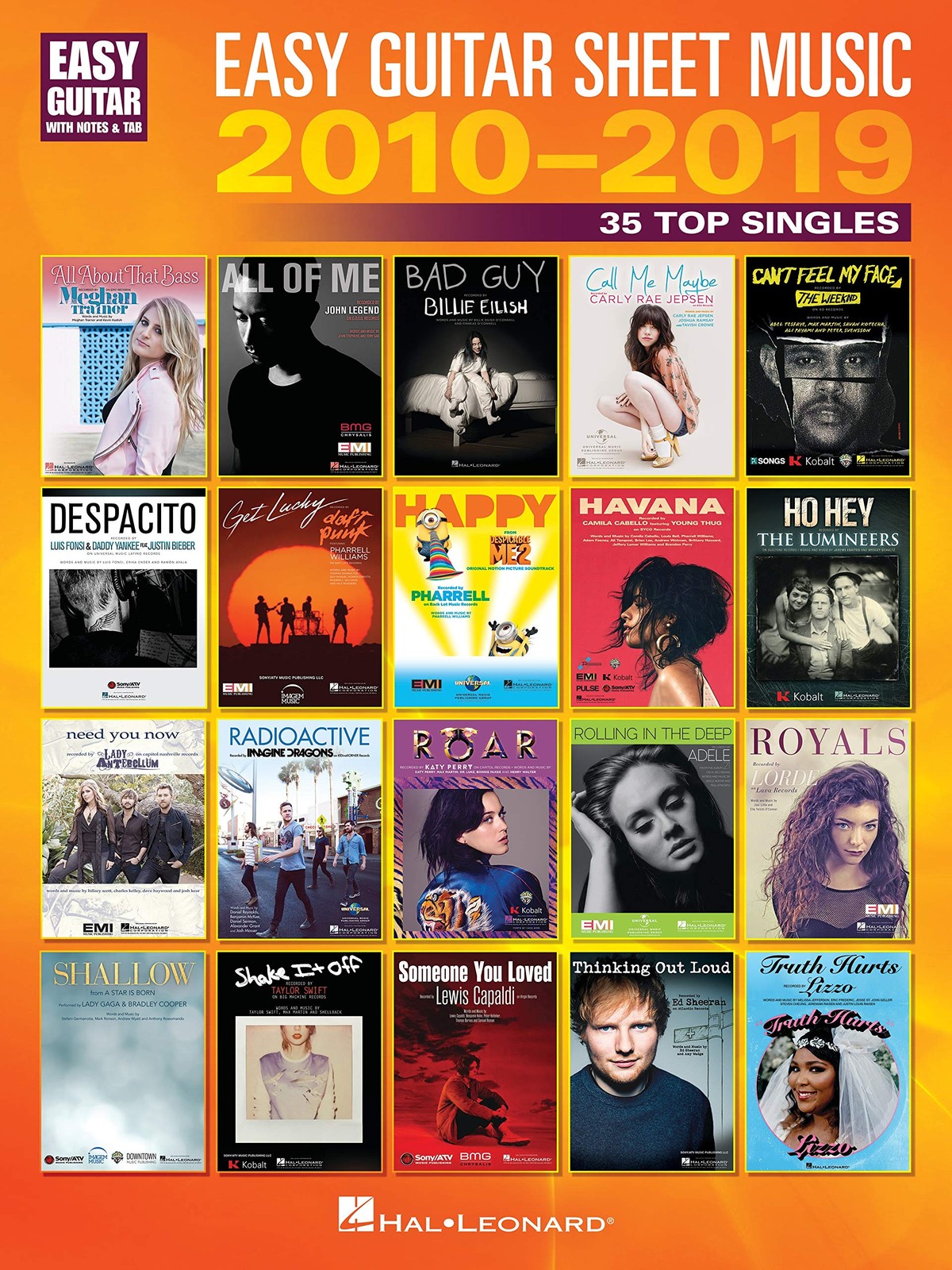 Easy Guitar Sheet Music 2010-2019: 35 Top Singles Arranged with Notes & Tab …