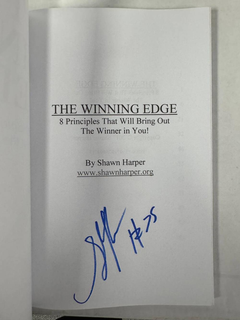 SIGNED! The Winning Edge by Shawn Harper(2018)