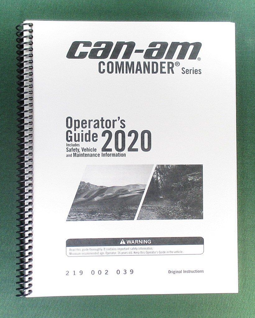2020 Can-Am Commander 800R Owner’s Manual: 187 Pages & Protective Covers
