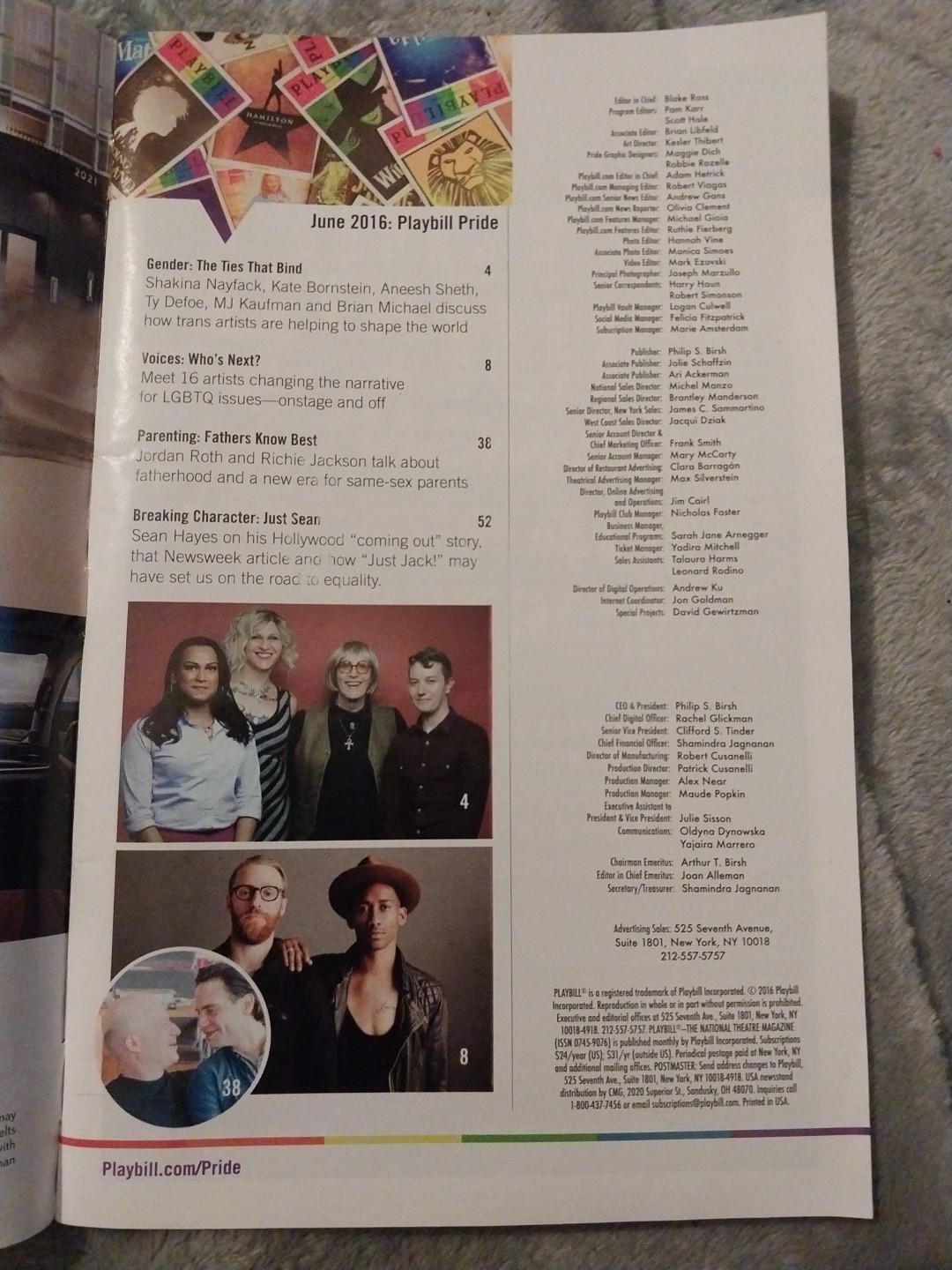 PLAYBILL Magazine Book HAMILTON June 2016 PRIDE EDITION Lin-Manuel Miranda RARE!