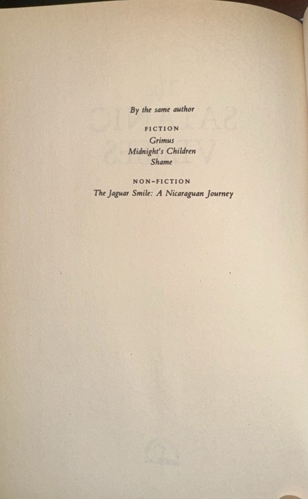 The Satanic Verses by Salman Rushdie 1989 Hardcover 1st American Edition