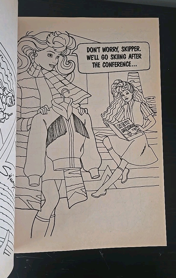 Vintage 1990 Mattel BARBIE Coloring Book A TRIP TO SANTA FE Golden # 1218-5 NOS