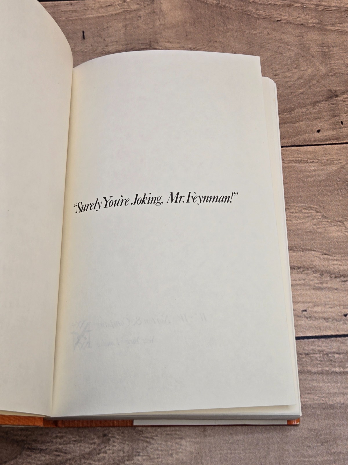 Vtg “SURELY YOU’RE JOKING, MR. FEYNMAN!” Richard Feynman 1985 HC/DJ Norton & Co.
