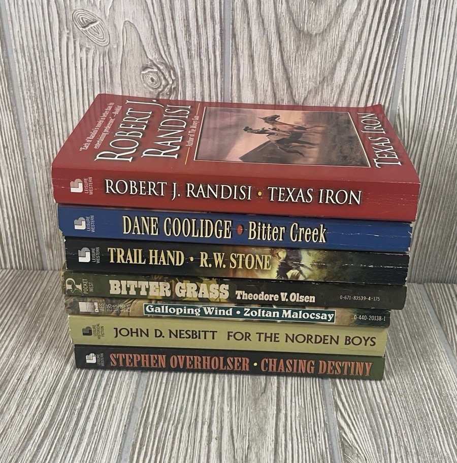 Western Action Adventure Lot of 7 Paperback Stone Coolidge Randisi Olsen Nesbitt